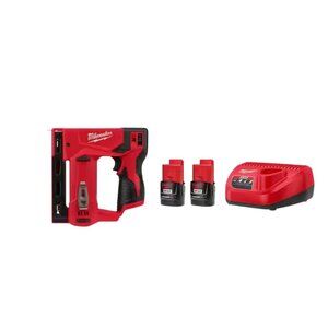 Milwaukee M12 12V Cordless 3/8" Crown Stapler Kit w/ (2) 2.0Ah Batteries- NEW!
